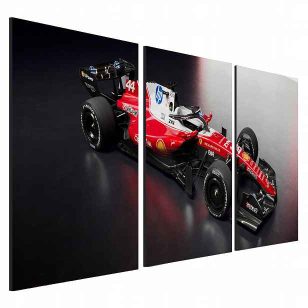 Obraz Lewis Hamilton Ferrari ultralehký triptych 40x90 cm