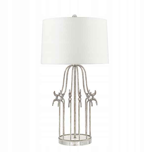 Stolní lampa Art Deco Glamour Stella E27 100W stříbrno-krémová Gilded Nola