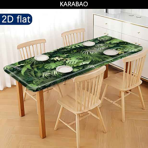 TEMU 1 ks, Venkovní ubrus - Elastický design, Tropická atmosféra: Elastický ubrus s inspirovaným tropickým klimatem, Ideální pro kempování, pikniky a