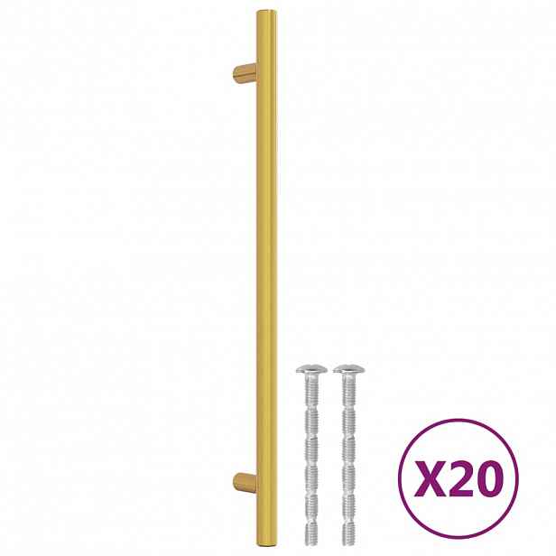 vidaXL Nábytkové úchytky 20 ks zlaté 224 mm nerezová ocel