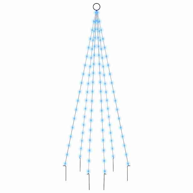 vidaXL Vánoční stromek na stožár 108 modrých LED diod 180 cm
