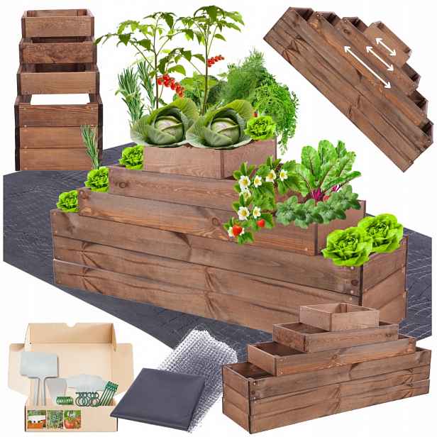 Pařeniště nastavitelný kaskádový box na zeleninu impregnační 54x120x30
