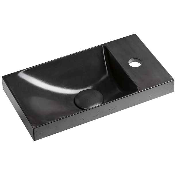 Sapho AGOS betonové umývátko 40x22cm, levé/pravé, antracit pololesk