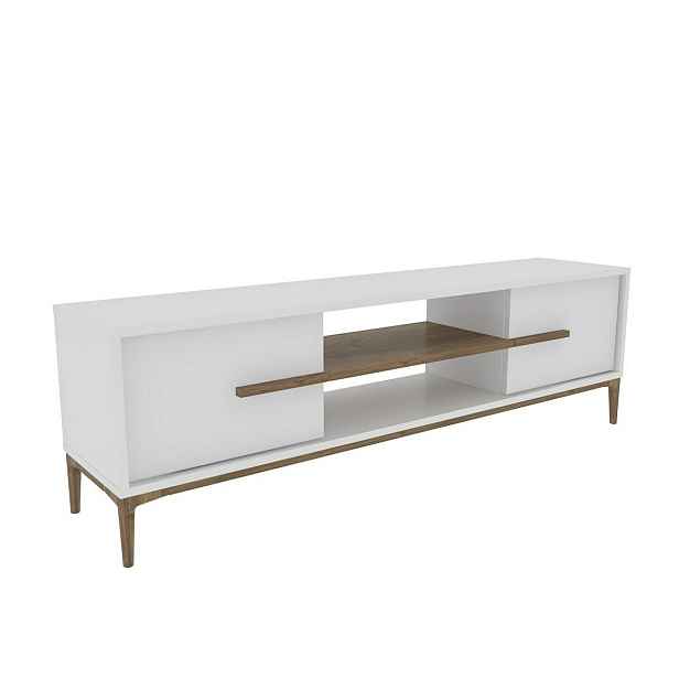 Televizní stolek Eslem White and Walnut