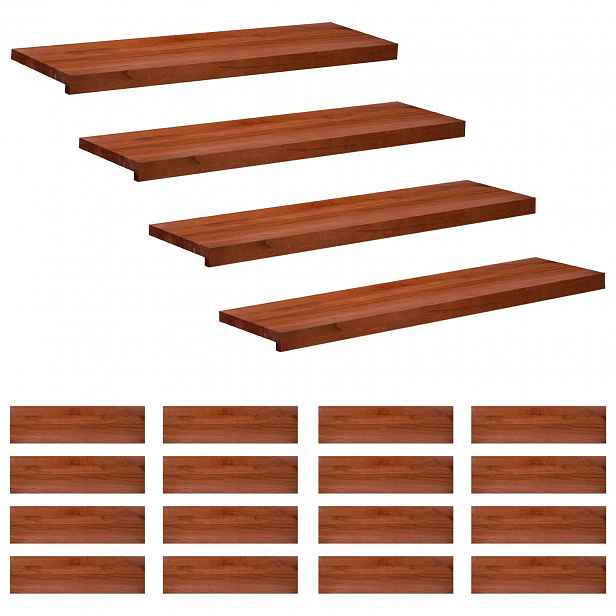 vidaXL Schodišťové nášlapy 20 ks 100 x 30 x 2 cm Hnědá