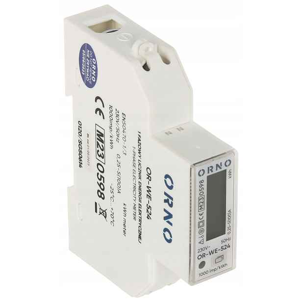 Elektrický Energetický Měřič OR-WE-524 Jednofázový Orno