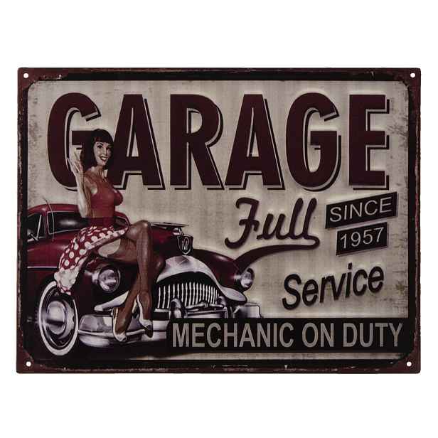 Nástěnná kovová cedule Garage Full - 33*25 cm Clayre & Eef