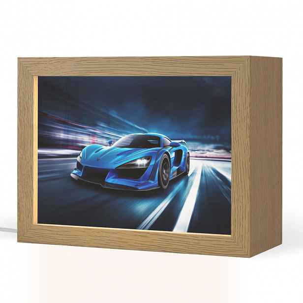 OnlyWow NOČNÍ LAMPIČKA Auto - Modrá - Chlapci - Dítě 20x15 cm