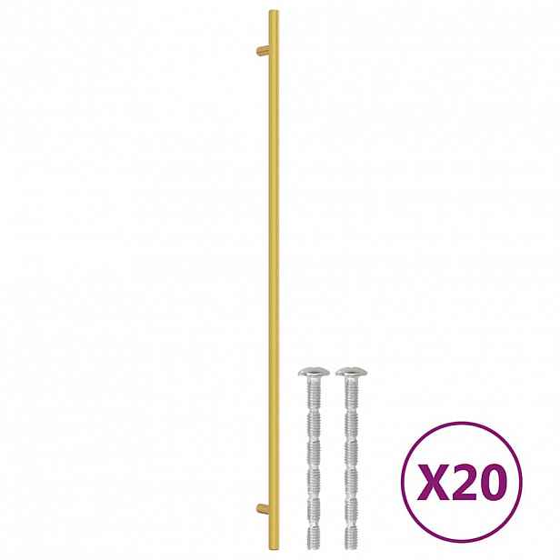 vidaXL Nábytkové úchytky 20 ks zlaté 480 mm nerezová ocel