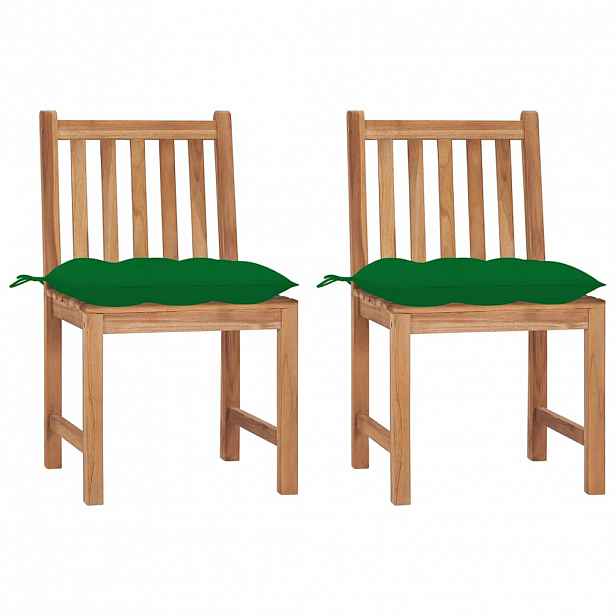 vidaXL Zahradní židle s poduškami 2 ks masivní teak