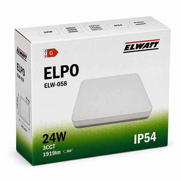 Stropní Svítidlo Stropní Svítidlo Led 24W Cct 3 Barvy 1980lm IP54 Na Omítku Bílá