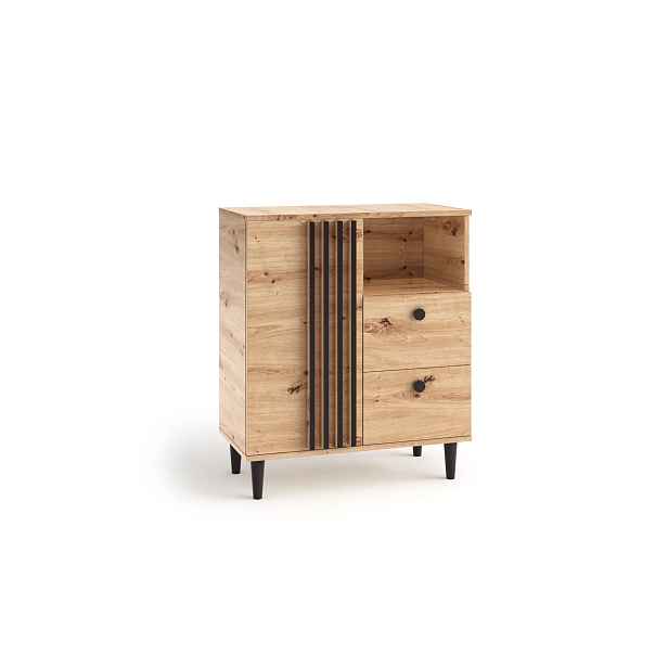 ADRK Komoda Liva 80 cm dub Artisan/černá