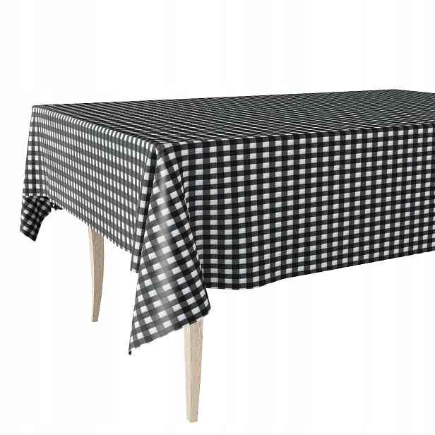 Cerata Tlustý Ubrus Z Ceraty Bílá Černá Mřížka 140x450