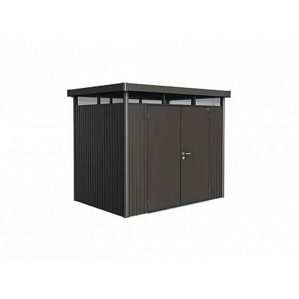 Domek na nářadí Biohort HIGHLINE H1, tmavě šedý, dvoukřídlé dveře BH84029