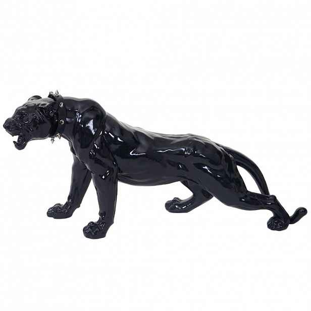 MCW DEKO FIGURKA PANTHER S OBOJKEM Lesklá černá