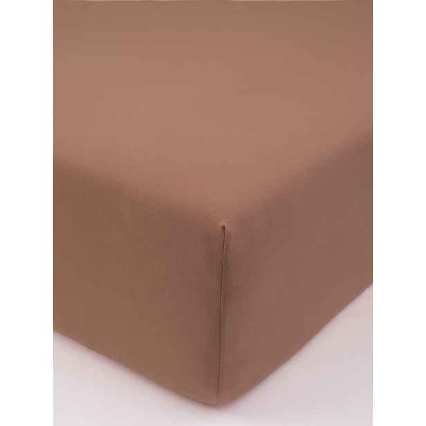 MKLuzkoviny.cz Jersey prostěradlo s elastanem Deluxe 180 × 200 cm – mocha mousse