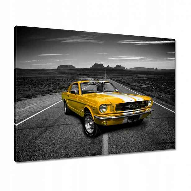 Obrazy 80x60 Oldtimer žlutý Ford Mustang