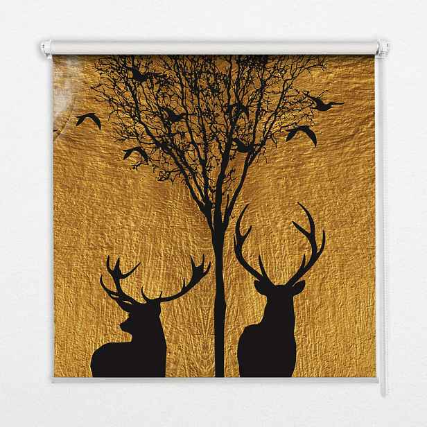 TULUP VNITŘNÍ roleta - okenní roleta - roleta - 150x140 cm - Jelen v noci