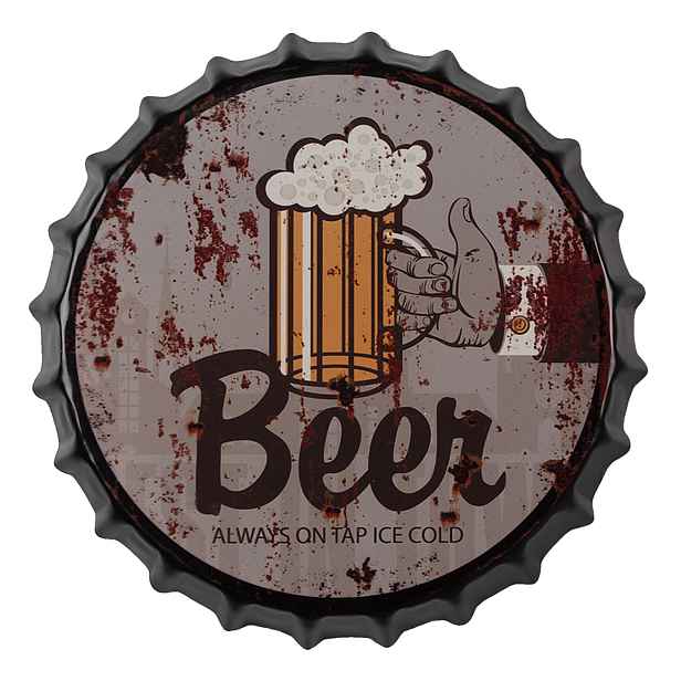 Nástěnná kulatá cedule Beer - Ø 33 cm Clayre & Eef