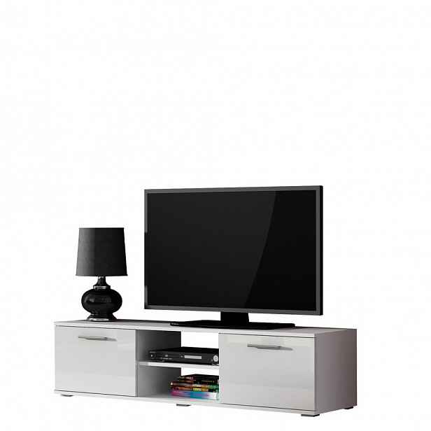 TV stolek KARA 1 - bílý / lesklý bílý