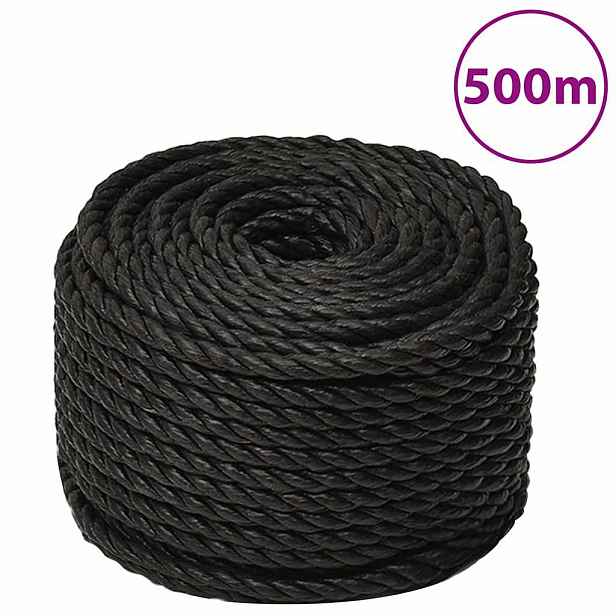vidaXL Pracovní lano černé 12 mm 500 m polypropylen