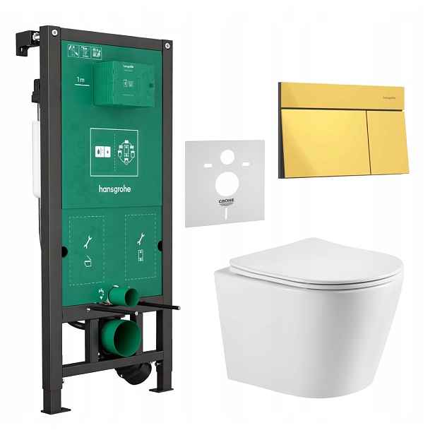 7v1 Wc Set Stelaz Hansgrohe iFrame Wc Mísa Imprese Tornado+tlačítko