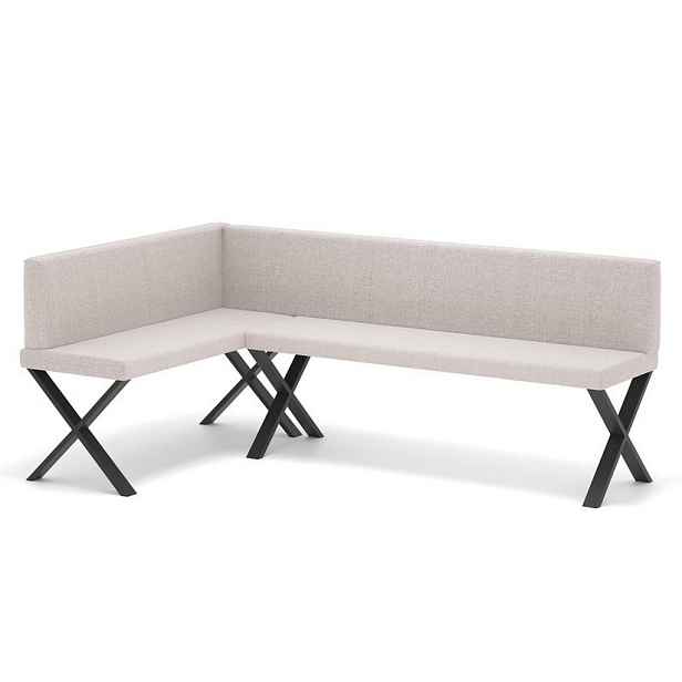 Idohome ROHOVÁ LAVICE VERO X levá tkanina hladká, 142/196 cm, béžová