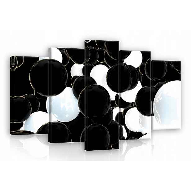 Obraz Na Plátně Canvas 100x60 Abstrakce 3D Geometrie Kola Kuličky B&w