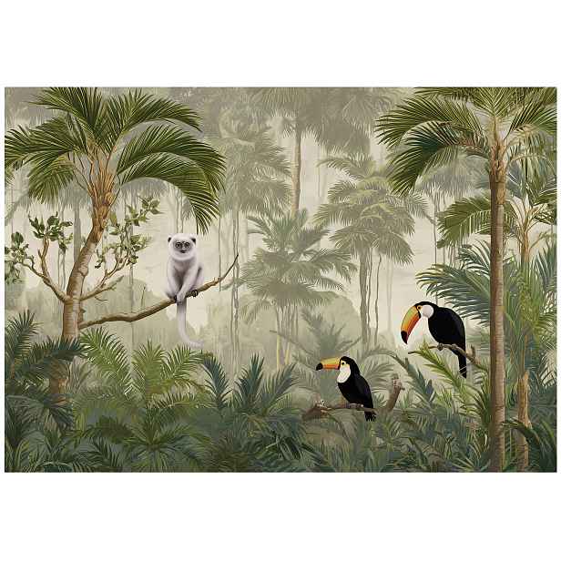 Tapeta Do Dětského Pokoje Džungle Ptáci Fototapeta Dětská 200x140