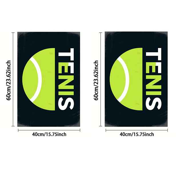 TEMU 2D Plochý, 2 ks, Ruční Uterák, Jednostranný Tisk, Obdélníkový 40x60cm, Minimalistický Plochý Designový Styl s Vzorem Tenisového Míčku a Textem