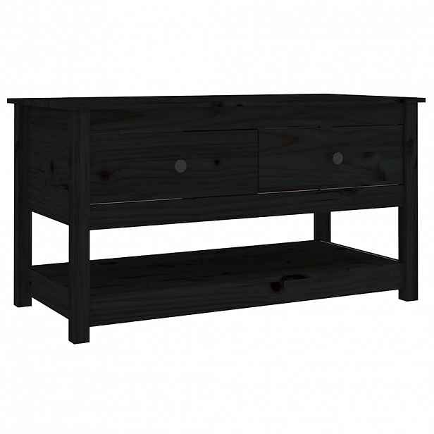 vidaXL Konferenční stolek černý 102 x 49 x 55 cm masivní borové dřevo