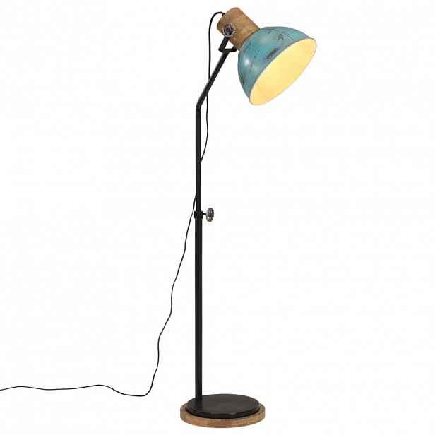 vidaXL Stojací lampa 25 W modrá patina 30 x 30 x 100–150 cm E27
