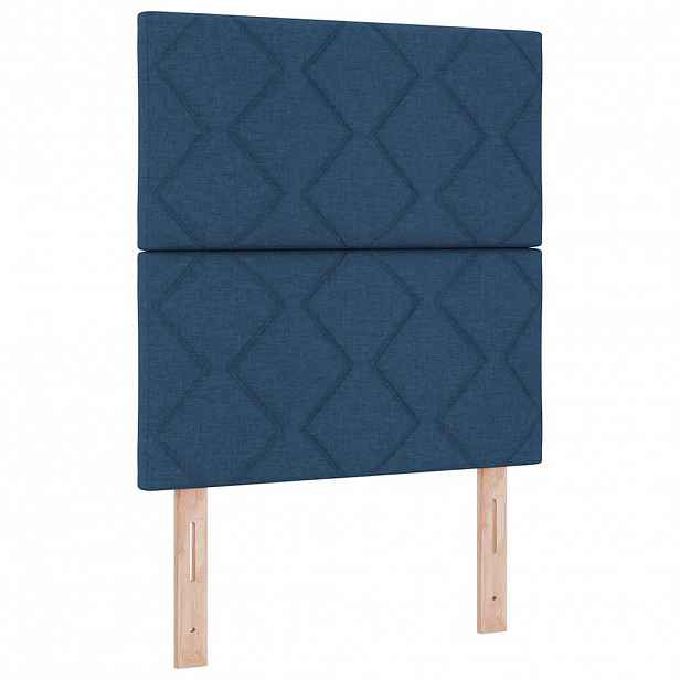 vidaXL Postel s boxspringem s LED pásky Modrá 80 x 200 cm textil