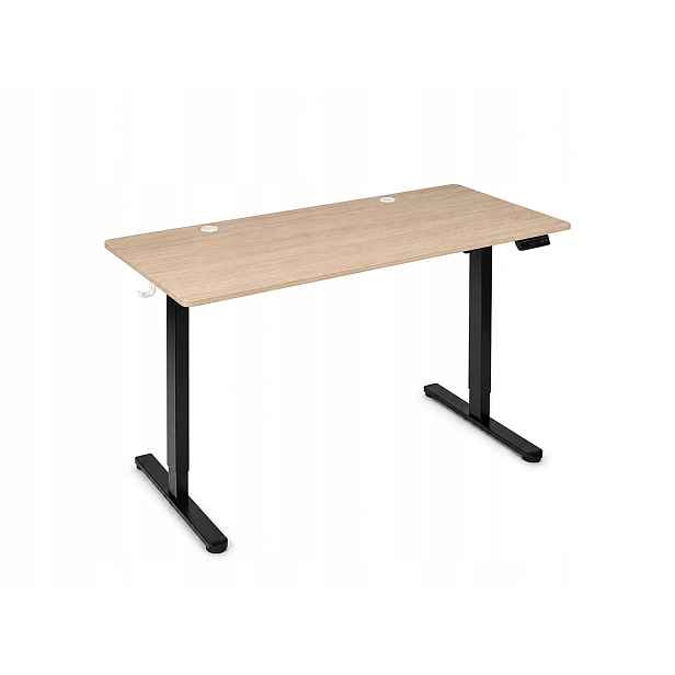 Elektrický zvedací psací stůl 120 x 60 cm Světlý dub nastavitelný do kanceláře
