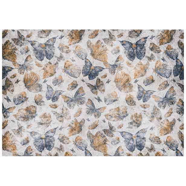 Fototapeta flizelina Motýli šedo-modrá a bezovo-hnědá 312x219 lepidlo