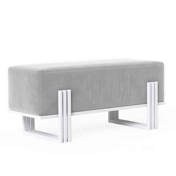 Idohome SEDACÍ LAVICE TEO 80 cm, bílá / šedá, kovový rám