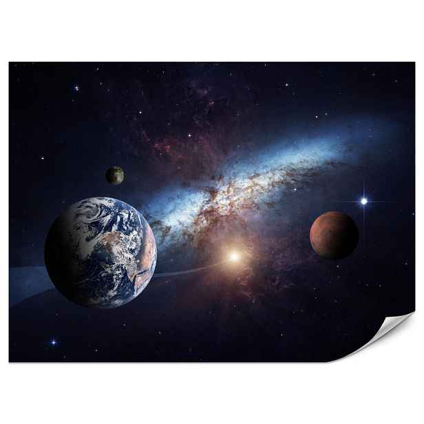 Muralo FOTOTAPETA do Dětského Pokoje Planety Galaxie Kosmos Mlhovina 200x140