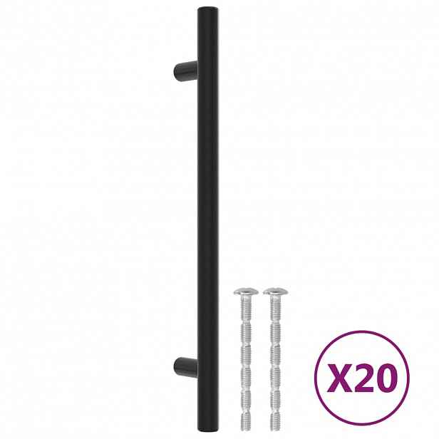 vidaXL Nábytkové úchytky 20 ks černé 160 mm nerezová ocel