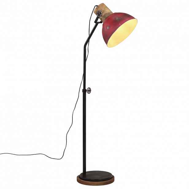 vidaXL Stojací lampa 25 W červená patina 30 x 30 x 100–150 cm E27
