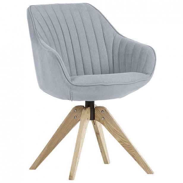 ŽIDLE S PODRUČKAMI, světle šedá, dub, Hom`in - 60/83/65 CM