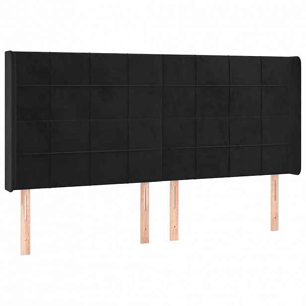 vidaXL Čelo postele typu ušák černé 183x16x118/128 cm samet