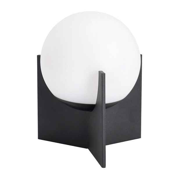 Černá kovová LED stmívatelná stolní lampa s plastovým stínidlem (výška 16 cm) Cardamom – Bizzotto
