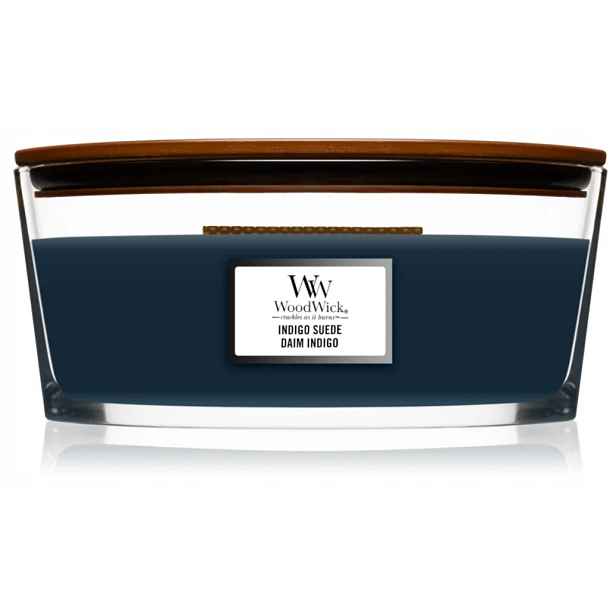 WoodWick Vonná svíčka Sójová Elipsa Loďka Indigo Suede 453,5 g