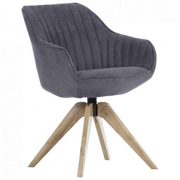 ŽIDLE S PODRUČKAMI, dub, tmavě šedá Hom`in - 60/83/65 CM