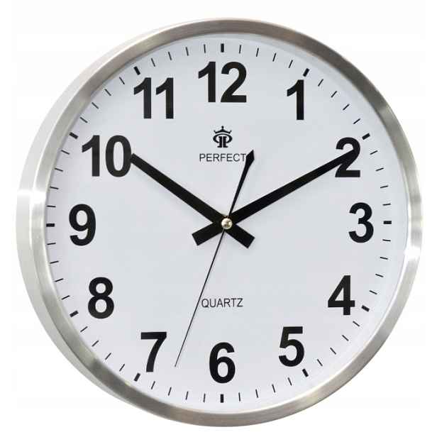Nástěnné hodiny Perfect PW352 Aluminum Bílý Ciferník 30 CM