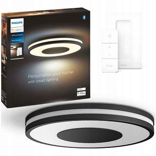 Stropní Svítidlo Led Stropní Svítidlo na omítku 22,5 W 34,8 cm Černá Philips Hue dálkový ovladač