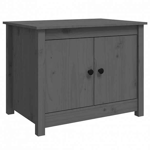vidaXL Konferenční stolek šedý 71 x 49 x 55 cm masivní borové dřevo