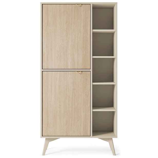 MASSENO KNIHOVNA FORESTA, 80x38x160 cm, dekor borovice