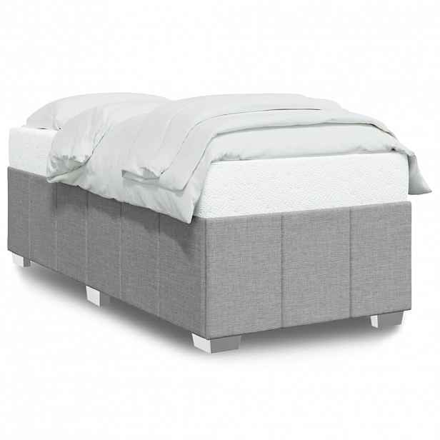 vidaXL Rám postele bez matrace světle šedá 80 x 200 cm textil