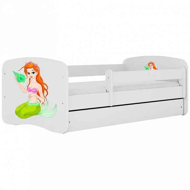 Dětská postel Babydreams+SZ+M bílá 80x180 Mořská panna